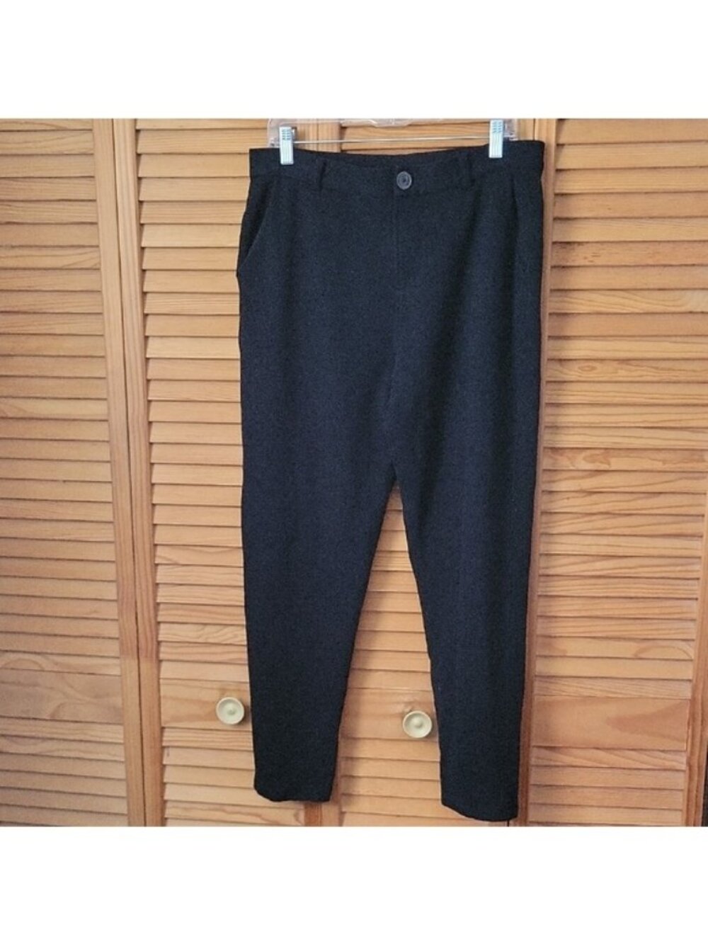 NAADAM Black Cotton Cashmere Zipper 3 Pocket Tappered Legs Trousers Pants Medium